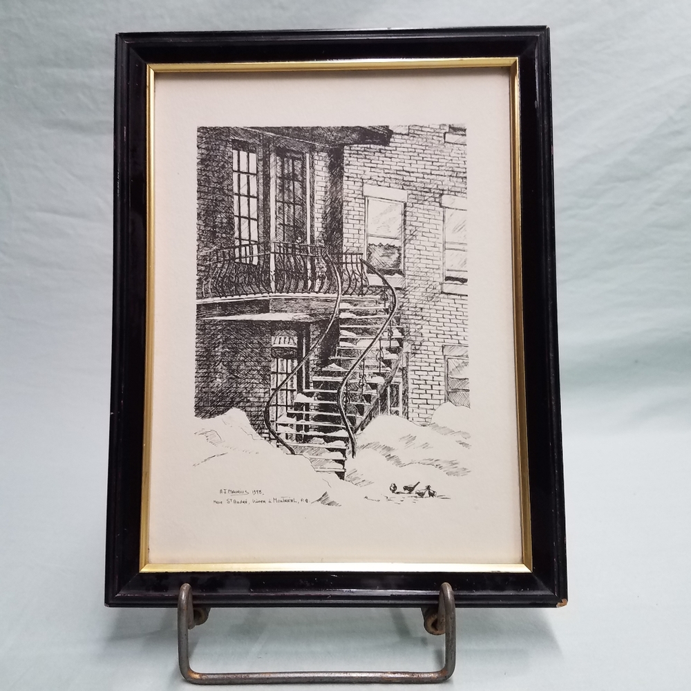 Vintage 1978 a.j. Maurius Rue St. Andre, Hiver a